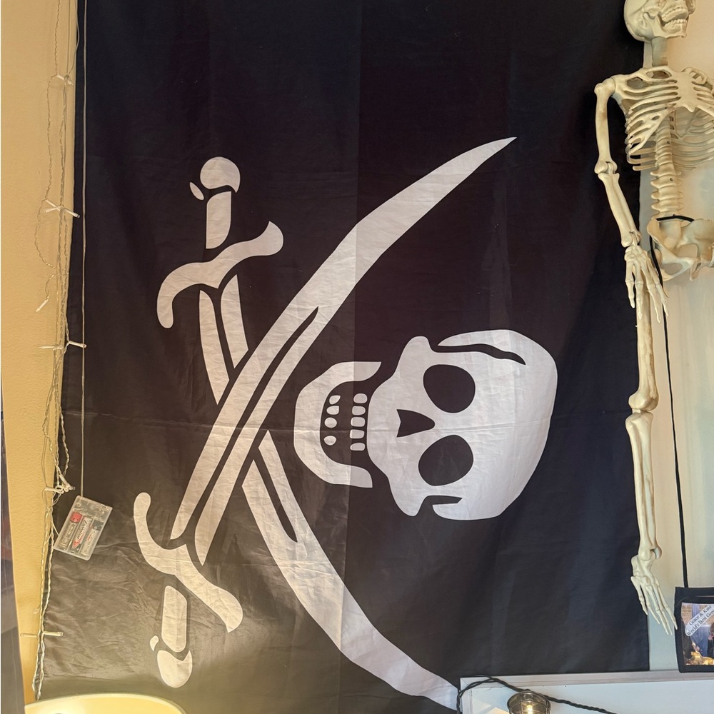 Black and White Pirate Flag